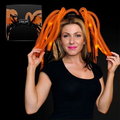 5 Day Promotional Orange Noodle Headband w/ Black Ribbons